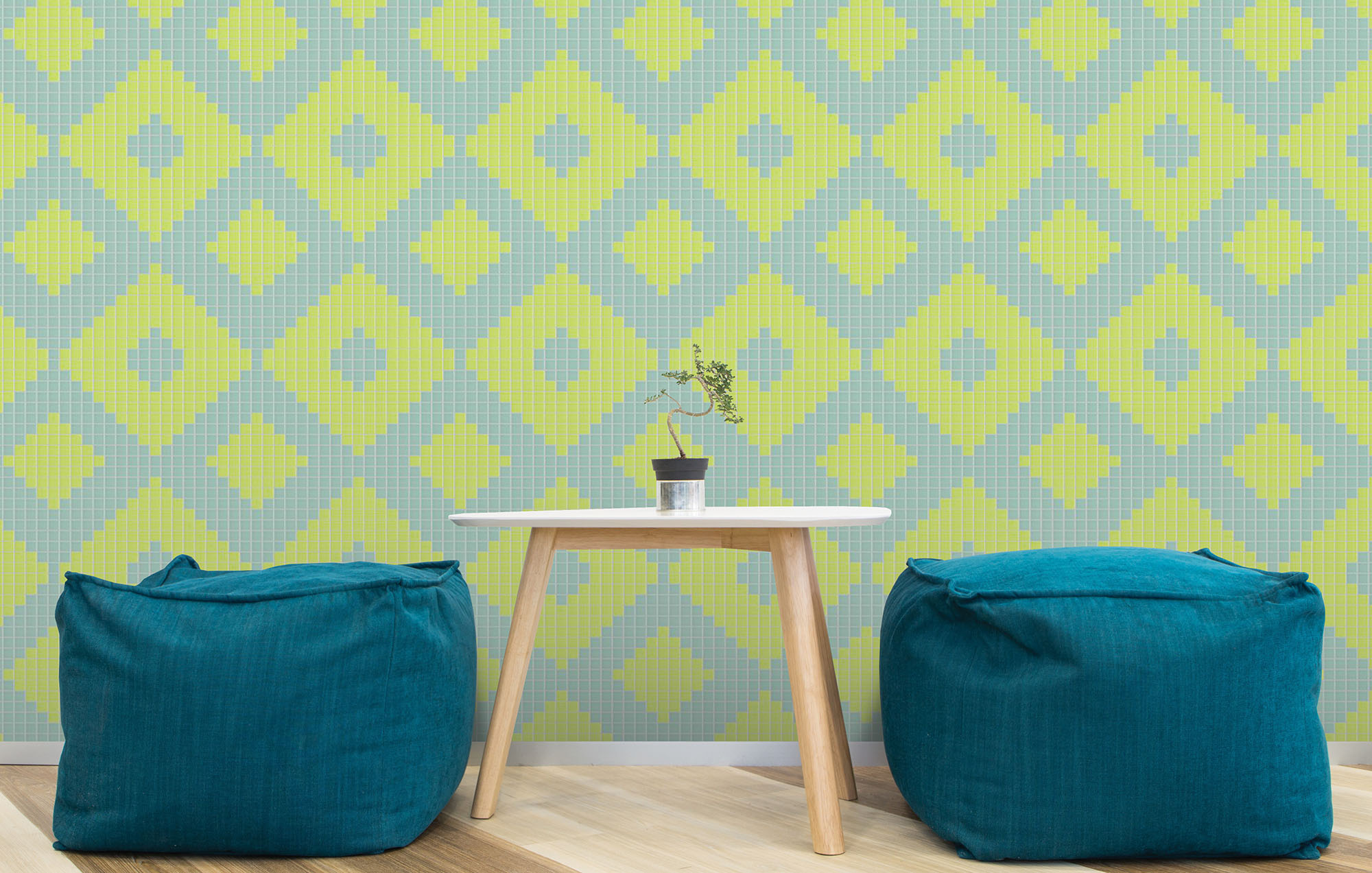 Green Repeating Tile Pattern Rhombi Saguaro By Artaic