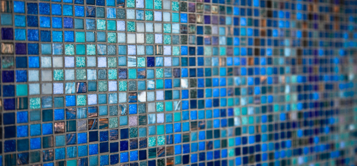 Legal Sea Foods custom abstract blue tile mosaic