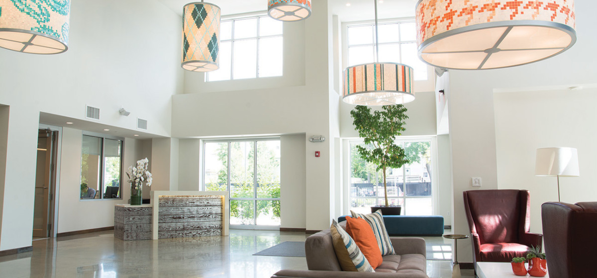 One North Pattern Mosaic Lantern Lobby Lights 