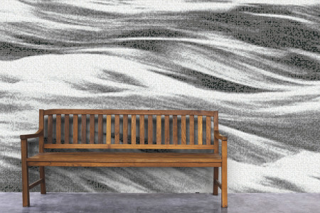 Grey waves Contemporary Artistic Mosaic installation by Artaic