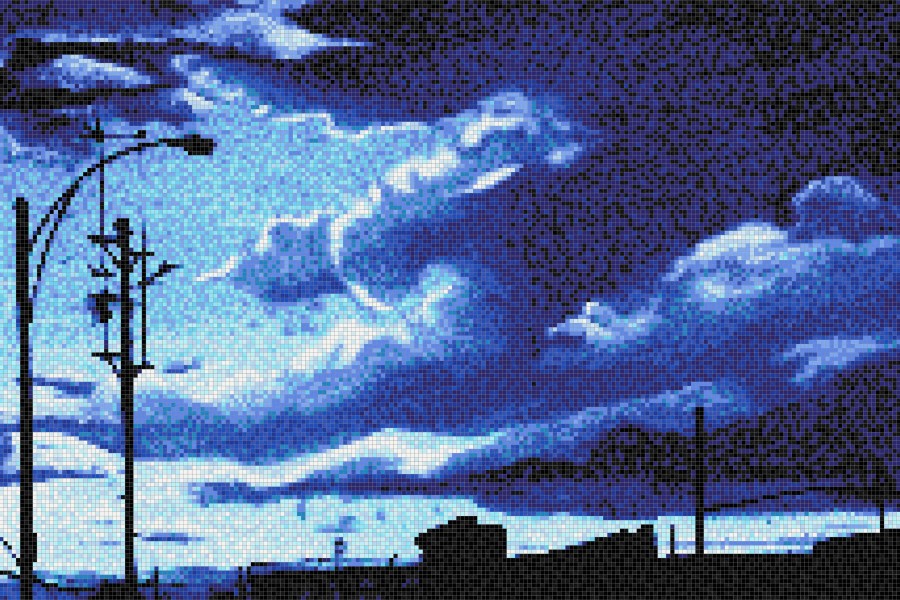 Blue clouds  Photorealistic Mosaic by Artaic