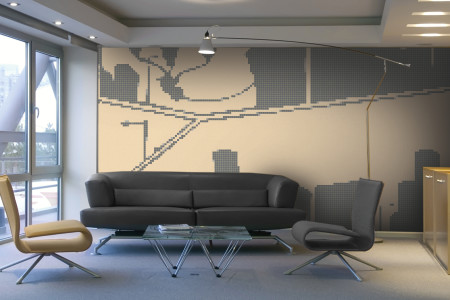 Neutral building structures  Graphic Mosaic installation by Artaic