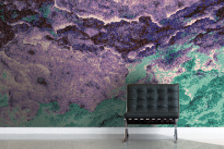 Purple nature  Textural Mosaic installation by Artaic