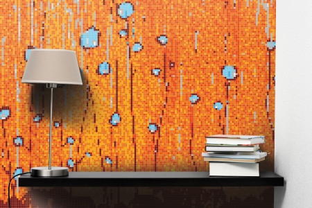 Orange nature  Floral Mosaic installation by Artaic