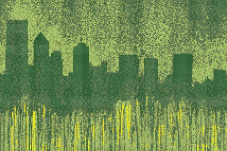 Green cityscape  Graphic Mosaic by Artaic