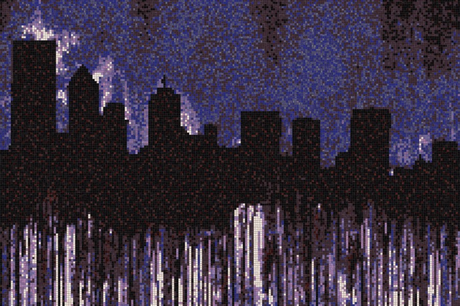 Purple cityscape  Graphic Mosaic by Artaic