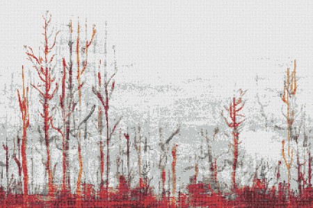 Red forest  Abstract Mosaic by Artaic