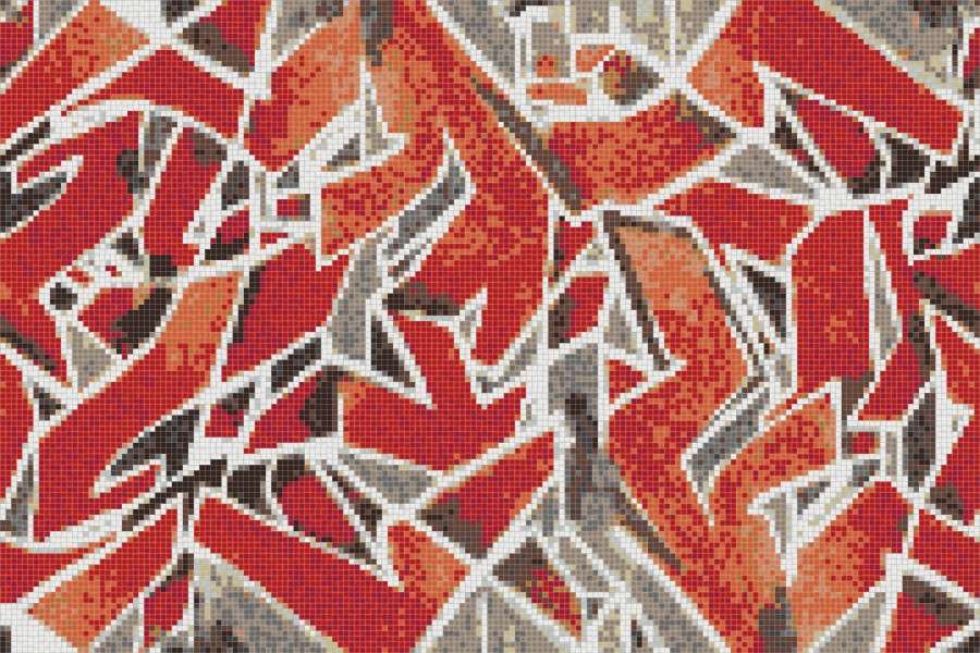 Red street art  Graphic Mosaic by Artaic