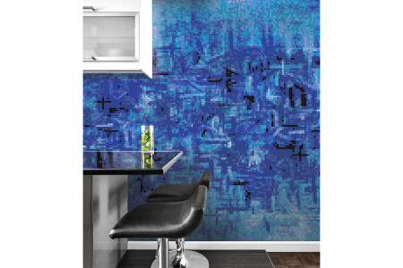 Blue pattern  Textural Mosaic installation by Artaic