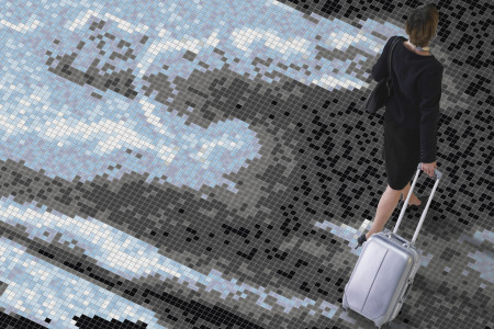 Blue clouds  Photorealistic Mosaic installation by Artaic