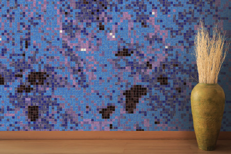 Purple paint droplets  Abstract Mosaic installation by Artaic