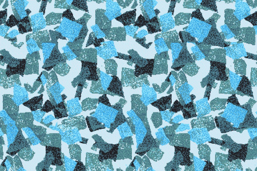 Turquoise geometric shapes  Abstract Mosaic by Artaic