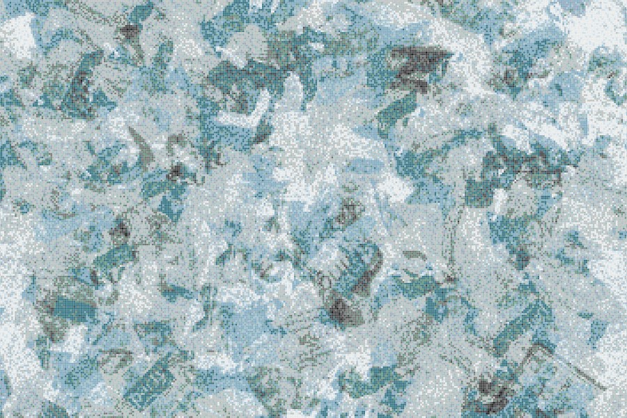 Turquoise layering  Textural Mosaic by Artaic