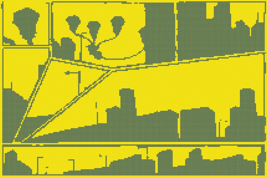 Yellow building structures  Graphic Mosaic by Artaic