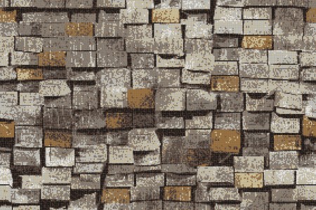 Brown reclaimed lumber Contemporary Textural Mosaic by Artaic