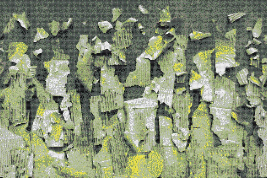 Green natural materials Contemporary Textural Mosaic by Artaic