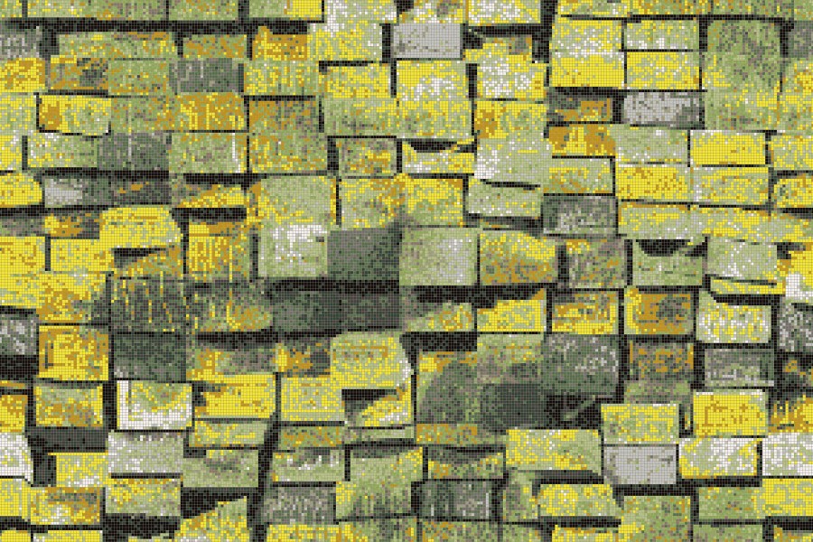 Green reclaimed lumber Contemporary Textural Mosaic by Artaic