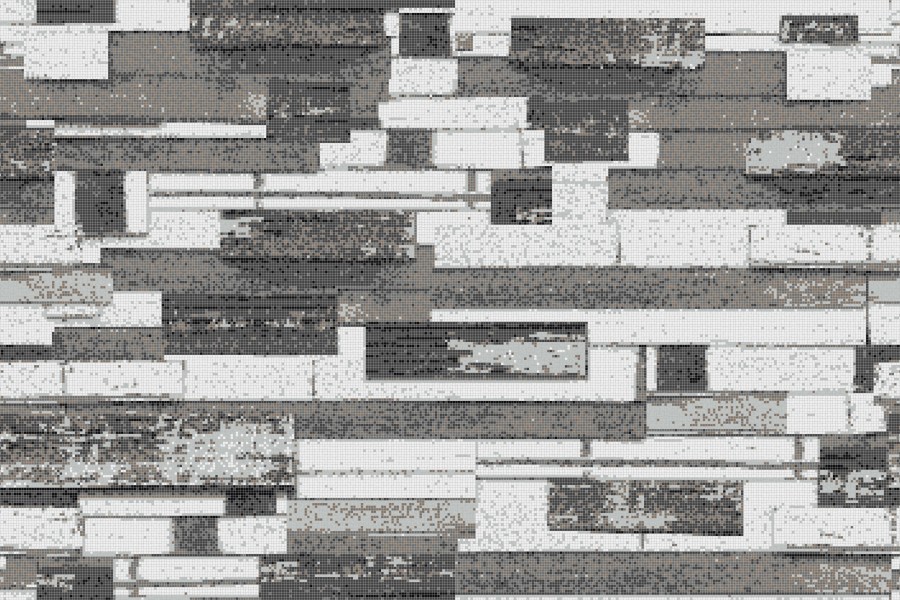 Grey reclaimed wood Contemporary Textural Mosaic by Artaic