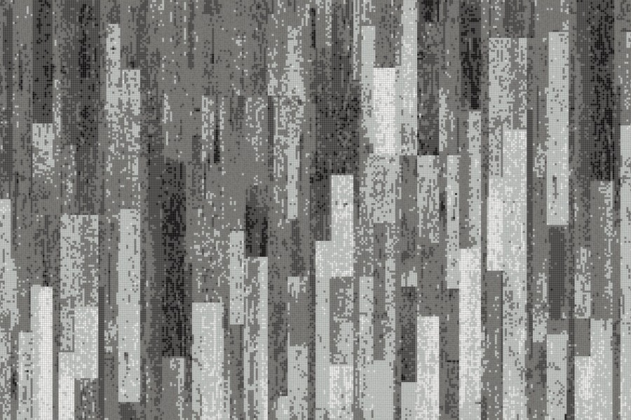 Grey reclaimed wood Contemporary Textural Mosaic by Artaic