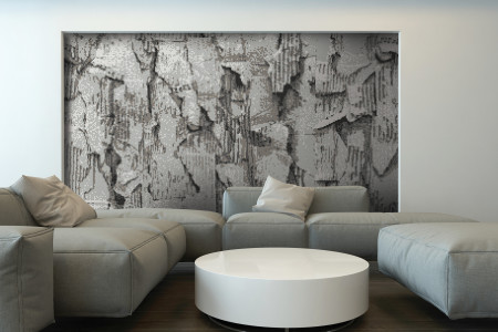 Grey distressed texture Contemporary Textural Mosaic installation by Artaic