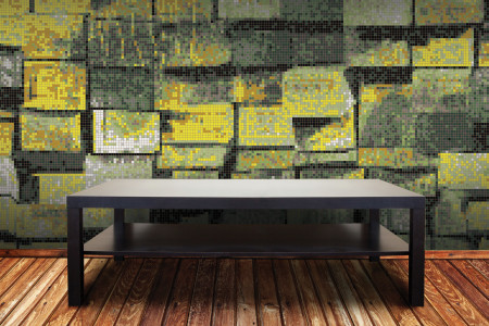 Green reclaimed lumber Contemporary Textural Mosaic installation by Artaic