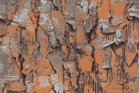 Orange distressed texture Contemporary Textural Mosaic by Artaic