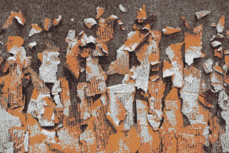 Orange natural materials Contemporary Textural Mosaic by Artaic