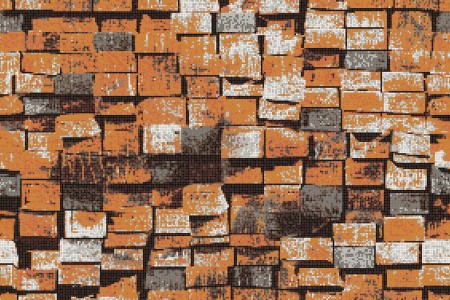 Orange reclaimed lumber Contemporary Textural Mosaic by Artaic