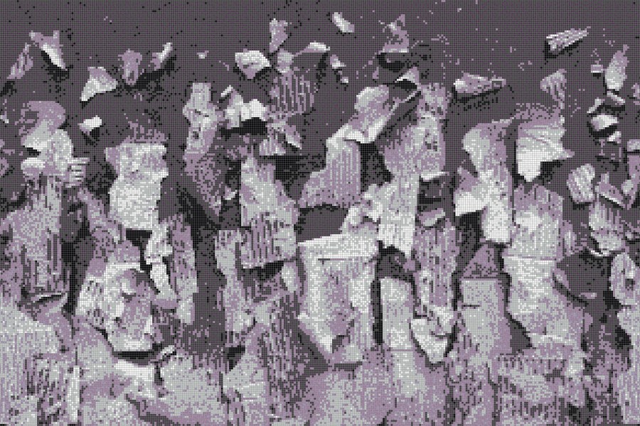 Purple natural materials Contemporary Textural Mosaic by Artaic