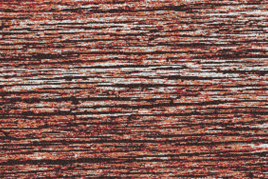 Red wood grain Contemporary Textural Mosaic by Artaic