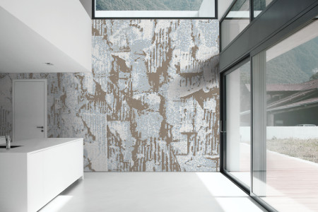 Blue distressed texture Contemporary Textural Mosaic installation by Artaic