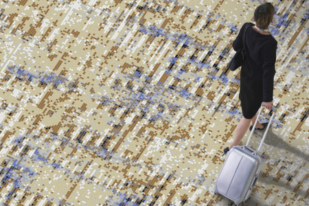 Brown cardboard Contemporary Textural Mosaic installation by Artaic