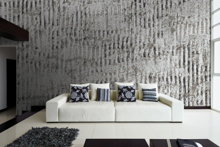 Grey cardboard Contemporary Textural Mosaic installation by Artaic