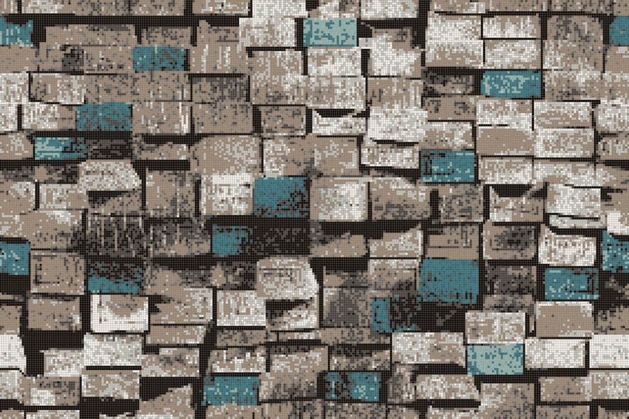 Turquoise reclaimed lumber Contemporary Textural Mosaic by Artaic