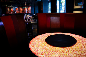 legal crossing bergmeyer backlit led orange table restaurant mosaic