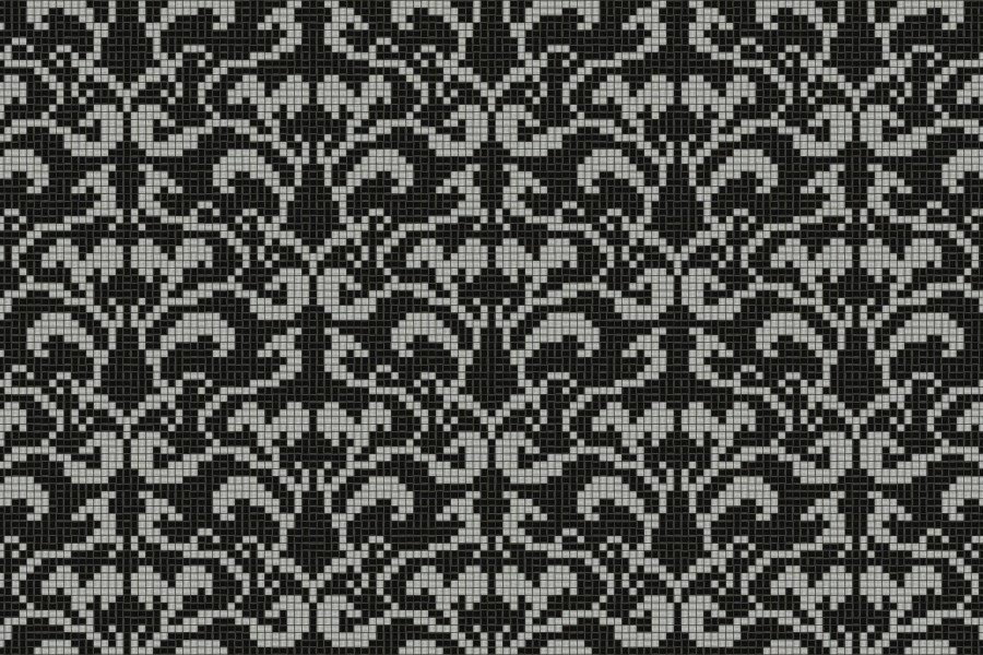 black textiles Traditional Ornamental Mosaic by Artaic