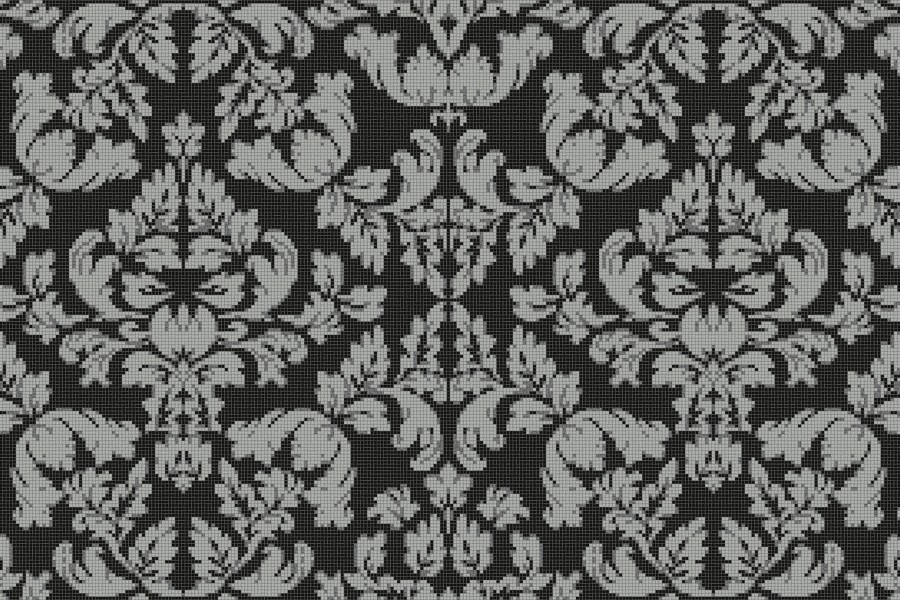 black textiles Traditional Ornamental Mosaic by Artaic