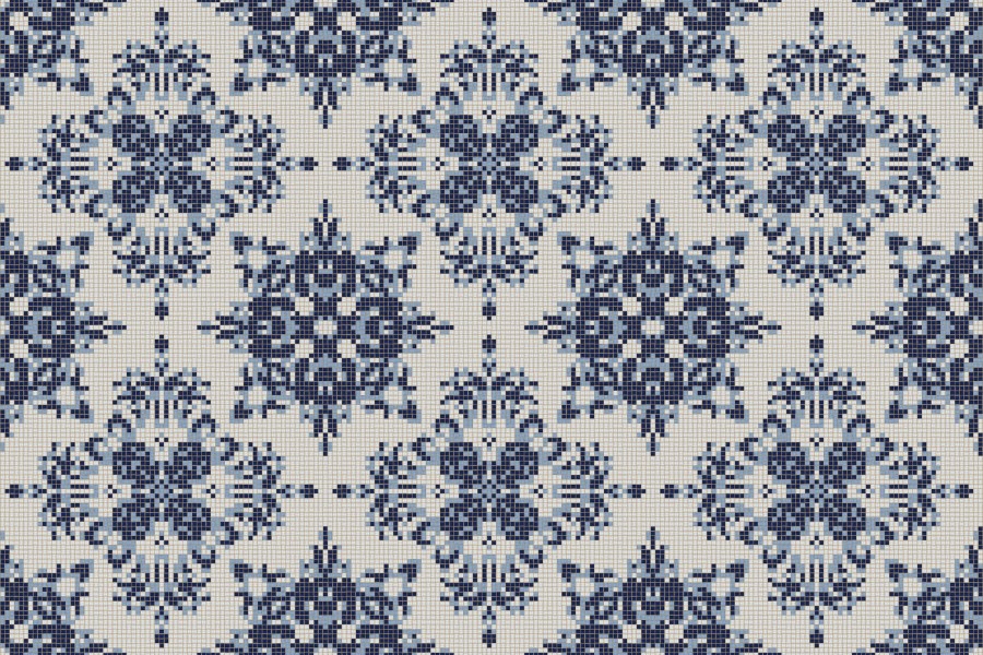 blue textiles Traditional Ornamental Mosaic by Artaic