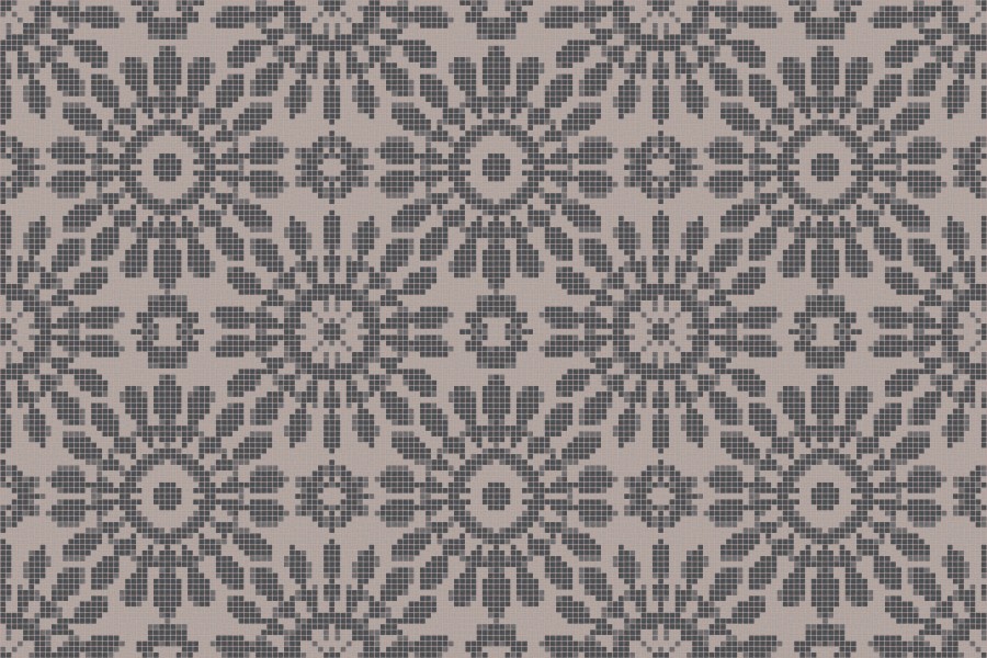 gray textiles Traditional Ornamental Mosaic by Artaic