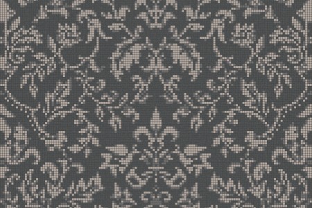 gray textiles Traditional Ornamental Mosaic by Artaic