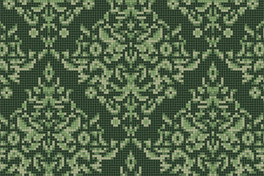 green textiles Traditional Ornamental Mosaic by Artaic