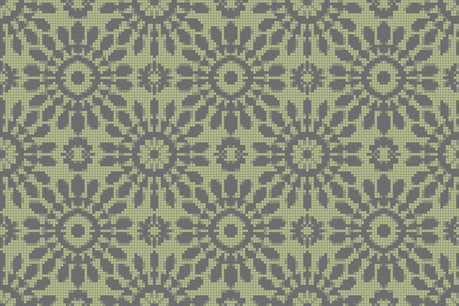 green textiles Traditional Ornamental Mosaic by Artaic