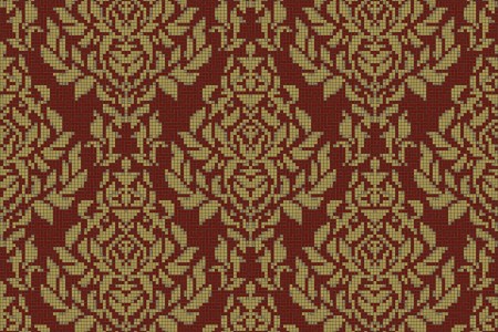 red textiles Traditional Ornamental Mosaic by Artaic