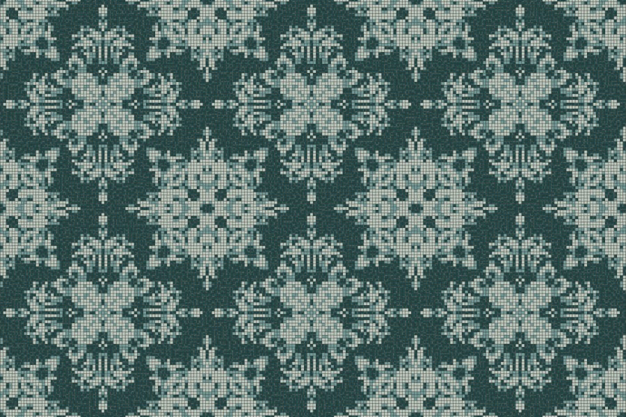 Turquoise textiles Traditional Ornamental Mosaic by Artaic