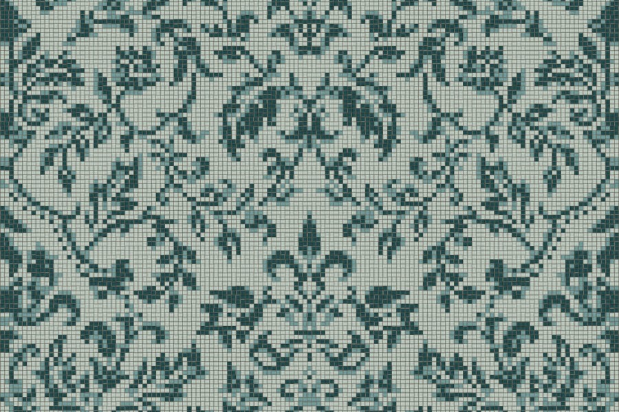 turquoise textiles Traditional Ornamental Mosaic by Artaic