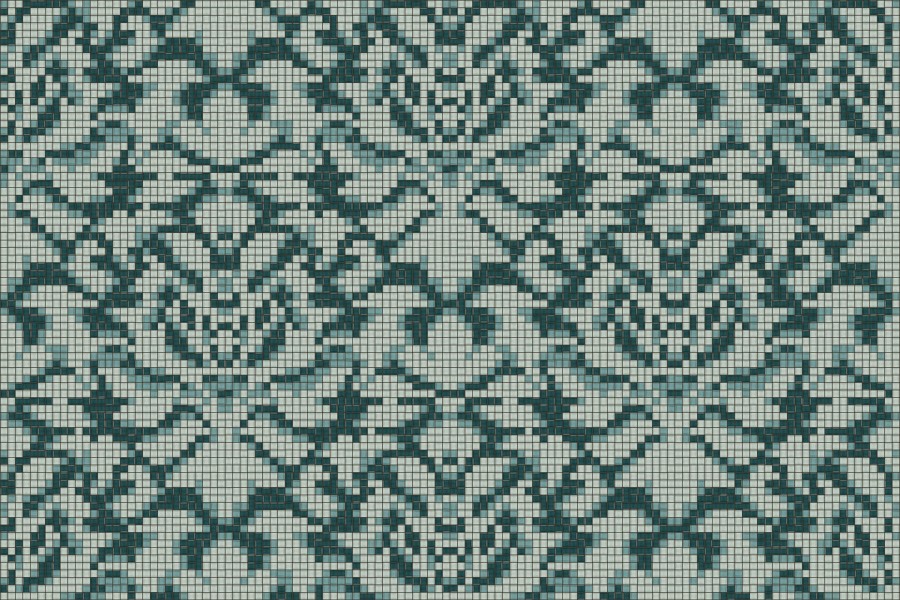 Turquoise textiles Traditional Ornamental Mosaic by Artaic