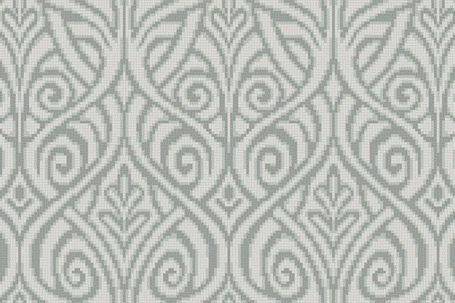 white textiles Traditional Ornamental Mosaic by Artaic