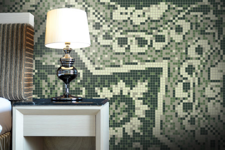 Artaic's Blossom Garden mosaic Pattern installed in a Hospitality Bathroom