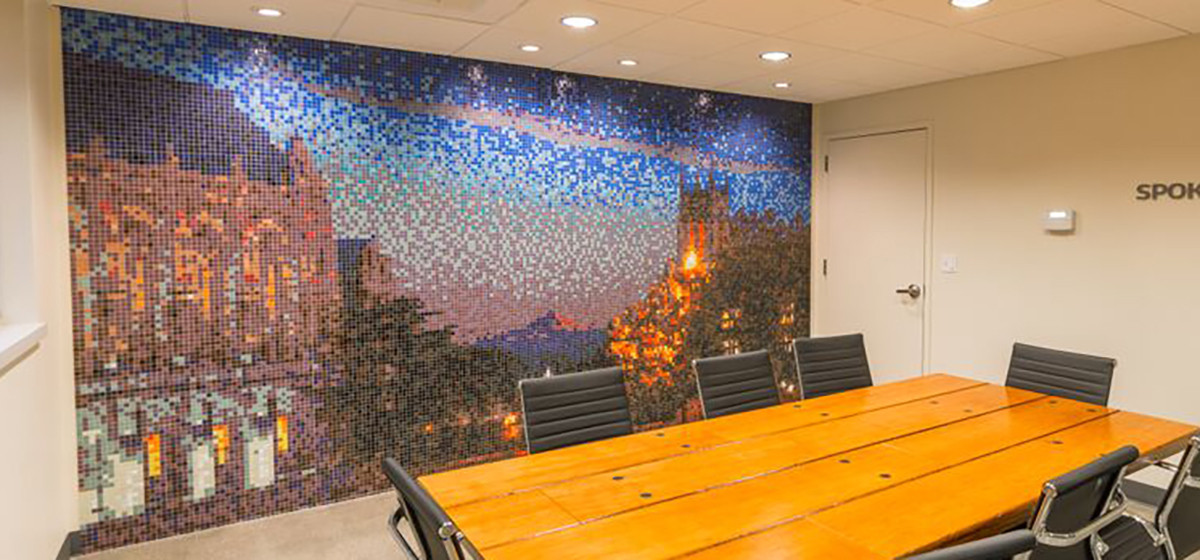01151206 University of Washington Mosaic Night Time Campus Tile Mural | Artaic
