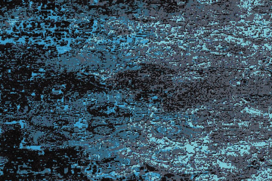Blue coast Contemporary Abstract Mosaic by Artaic